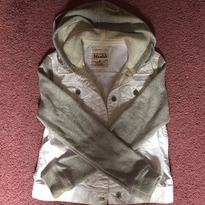 White & Grey sleeved jean jacket